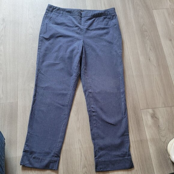 Talbots Womens 10P Chatham Ankle Pants Navy Blue Cotton Blend - Picture 1 of 4